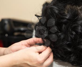 Women's hair in salon