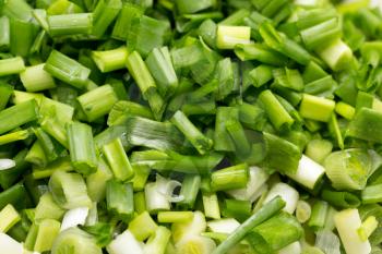 background of chopped green onions. macro