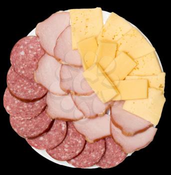 sausage with cheese on a black background