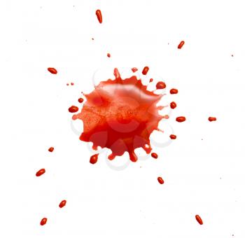 abstract blotch red drops on a white background