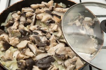 fried mushrooms in a pan