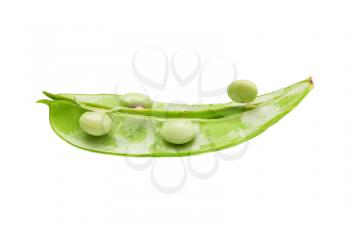 fresh green peas isolated on a white background. Studio photo 