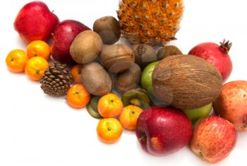 fresh fruit on a white background