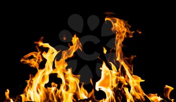 abstract background of fire flames on a black background