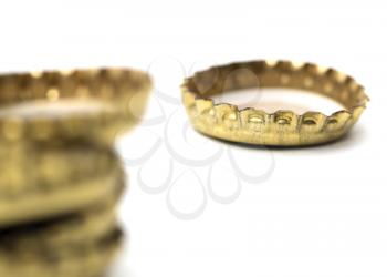 bottle cap on white background. macro