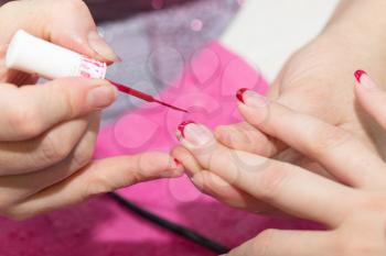 manicure in salon