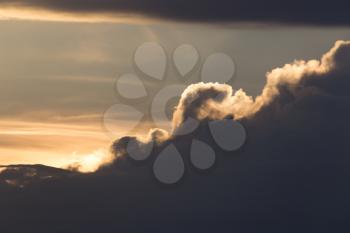 beautiful sky background with clouds at sunset