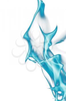 blue flame fire on a white background