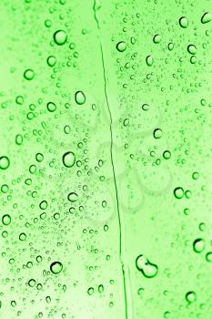 water drops on green glass