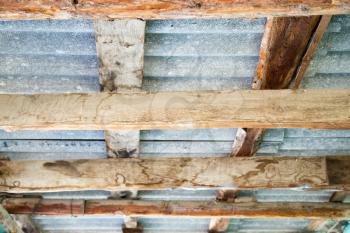 abstract background of a wooden roof canopy