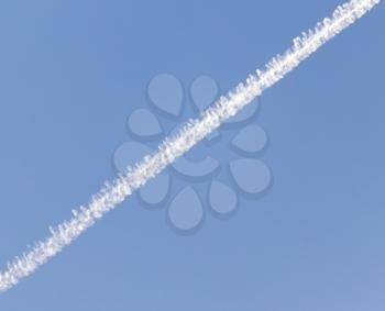 trace of the aircraft in the sky