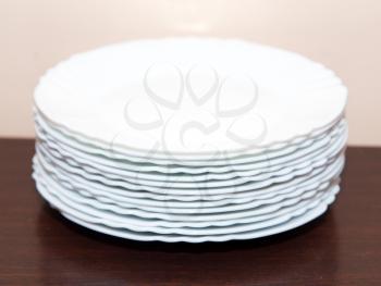white plates on the table