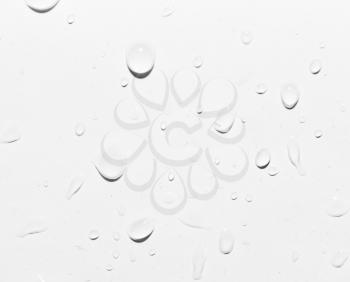 drops of water on white. close-up