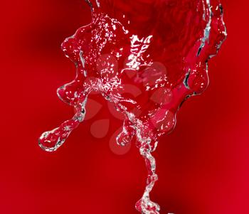 spray water on the red background