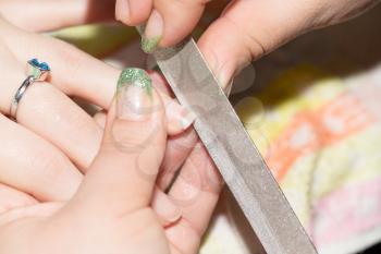 professional manicure in a beauty salon