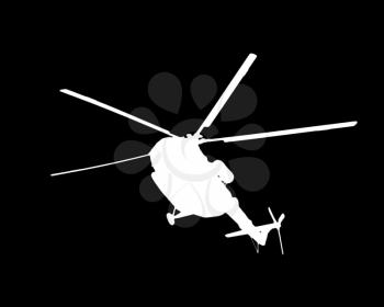 silhouette of a helicopter on a black background