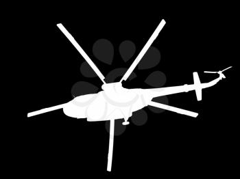 silhouette of a helicopter on a black background