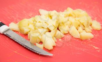 sliced boiled potatoes