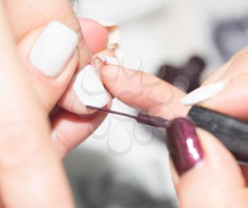 professional manicure in a beauty salon