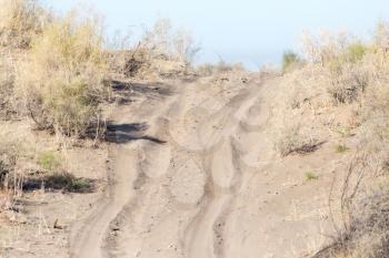 road in the desert steppe