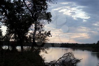 Syrdarya river at dawn. Kazakhstan