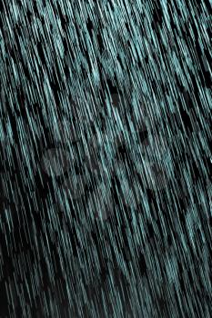 blue rain on a black background