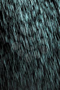 blue rain on a black background