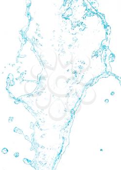 splashing water on white background