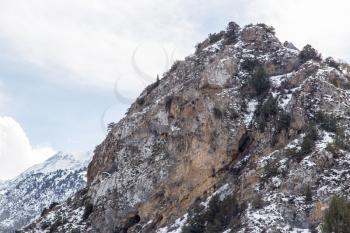 snow-capped mountains of the Tian Shan in winter