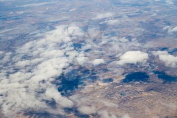 land, the view from the airplane