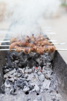 grilled skewers on the grill