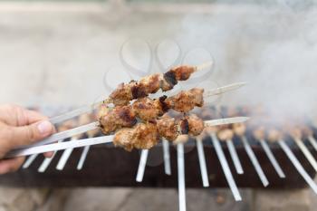 grilled skewers on the grill