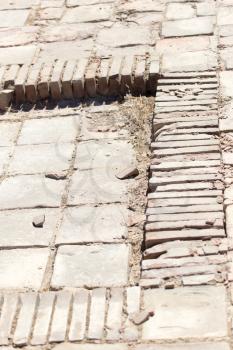 stone tiles of the ancient city Sauran, Kazakhstan.