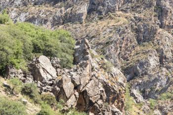 rocky slopes in the mountains