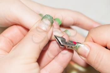 professional manicure in a beauty salon