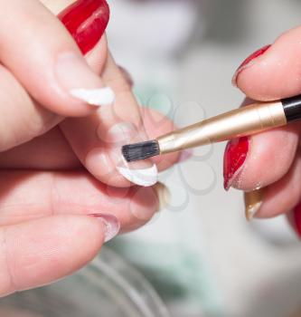 manicure in beauty salon