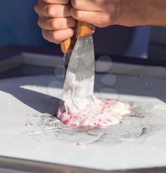 cooking fried ice cream