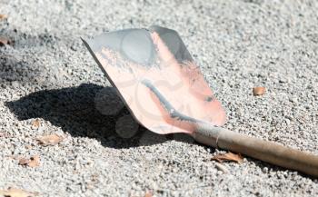 Shovel on road construction site