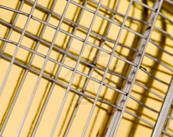 metal mesh on a gold background