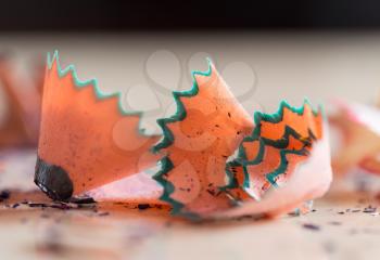 debris from a pencil. macro