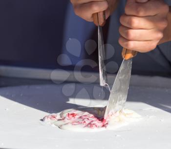 cooking fried ice cream