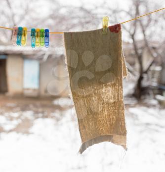cloth drying on rope