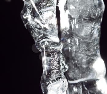 icicle on a black background