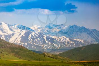 Beautiful landscape of nature in the Tien Shan mountains .