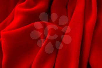 Abstract background of crumpled red silk material
