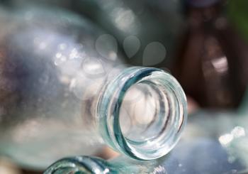 The throat of a glass bottle. background