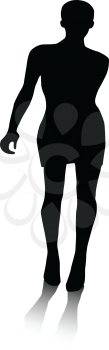 Royalty Free Clipart Image of a Silhouette of a Woman