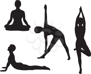 Royalty Free Clipart Image of Yoga Poses