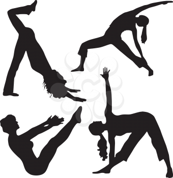 Royalty Free Clipart Image of Yoga Poses