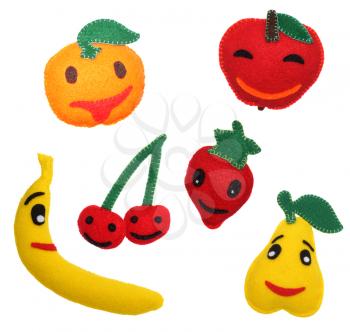6 Felt toys fruits